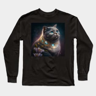 Sparkly British Shorthair Cat Long Sleeve T-Shirt